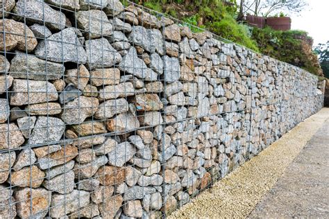 rock wall in metal box|How to build a gabion wall .